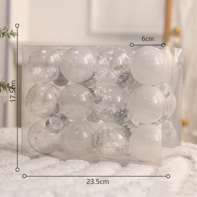Set de bolas navideñas de plástico PC en varios tamaños y combinaciones de colores para decoración de árbol