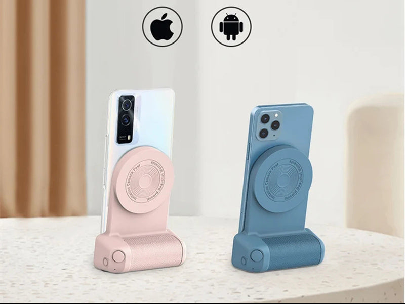 Soporte magnético multifuncional para móvil con mando Bluetooth y rotación 360 grados