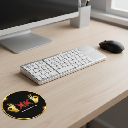 Teclado Bluetooth Plegable con Touchpad – Portátil, Inalámbrico y Recargable