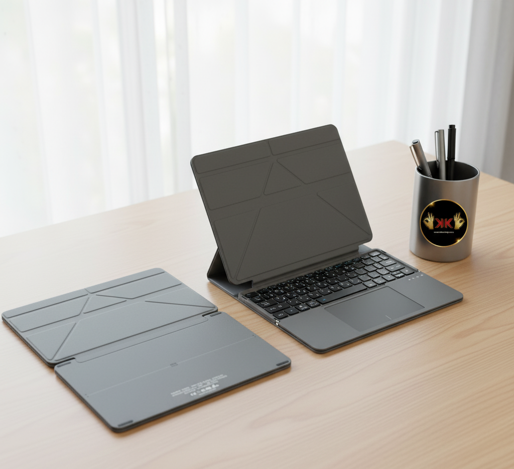 Teclado Bluetooth Inalámbrico Plegable con Touchpad – Compatible con Tablets y Smartphones