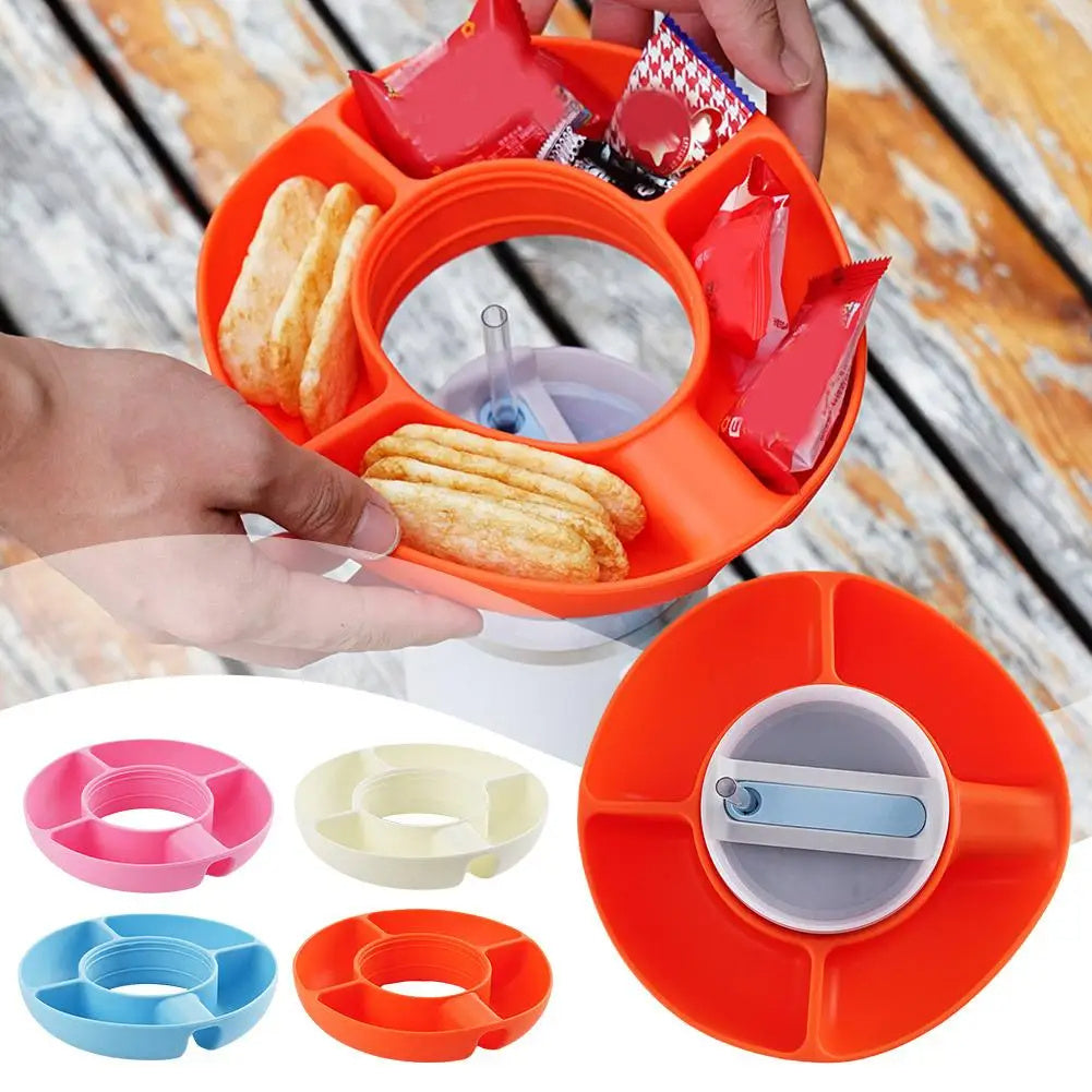 Snack bowl de silicona para vaso Stanley 40 oz – bandeja reutilizable con 4 compartimentos