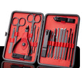 Set Profesional de Manicura y Pedicura en Acero Inoxidable con Estuche de Cuero