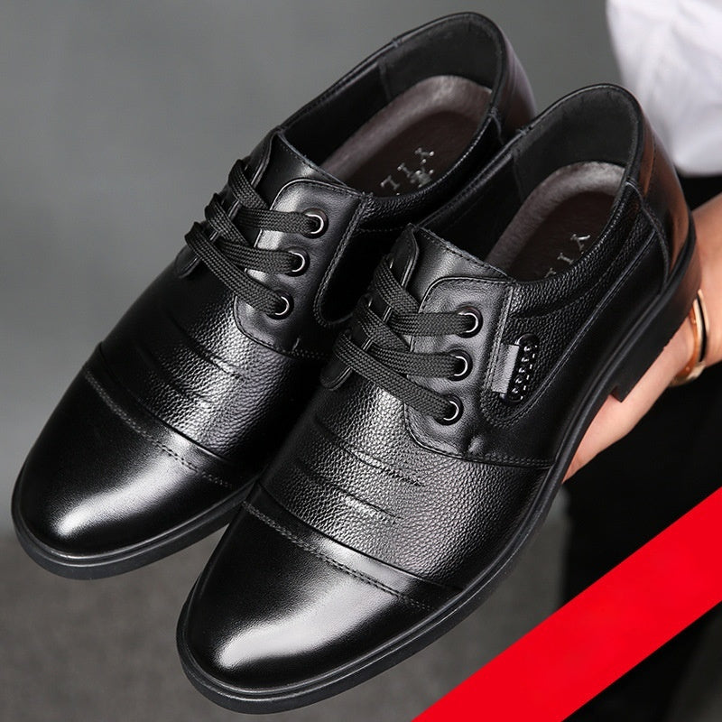 Zapatos de hombre con cordones — Cuero de primera capa y diseño clásico de caña alta