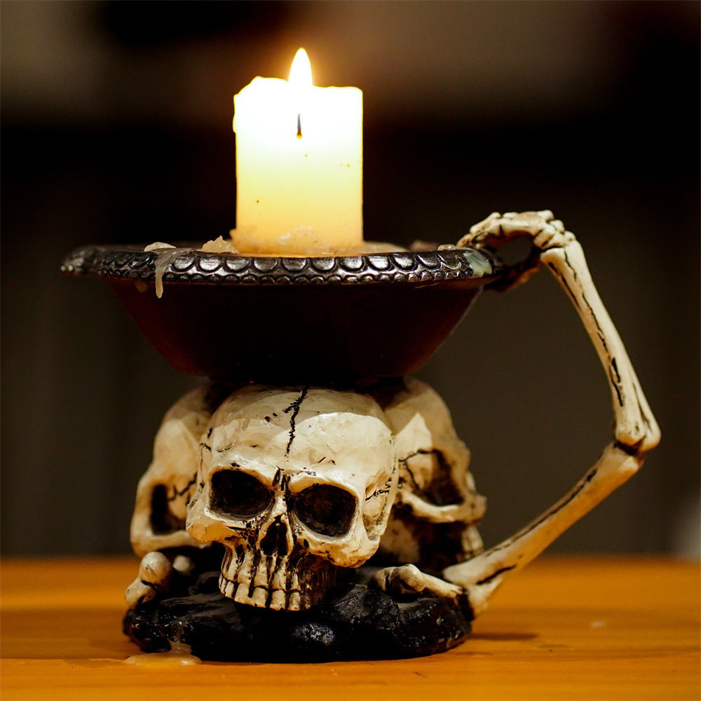Bandeja Decorativa con Tres Fantasmas – Portavelas de Resina para Halloween
