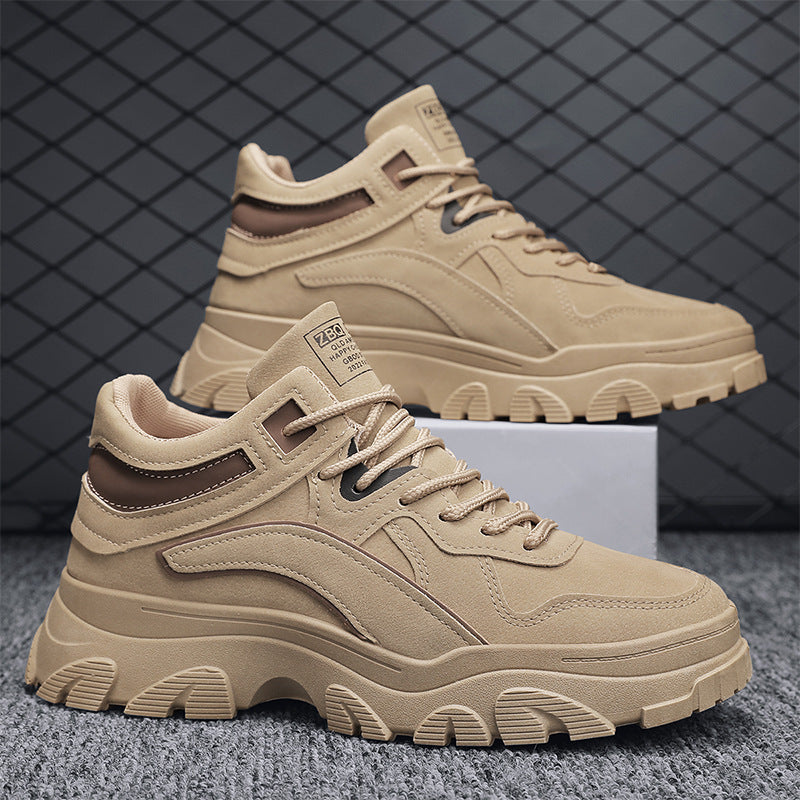 Botines bajos de trabajo para hombre – Diseño casual de cuero sintético