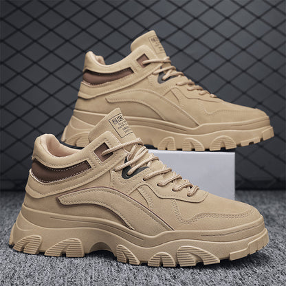 Botines bajos de trabajo para hombre – Diseño casual de cuero sintético