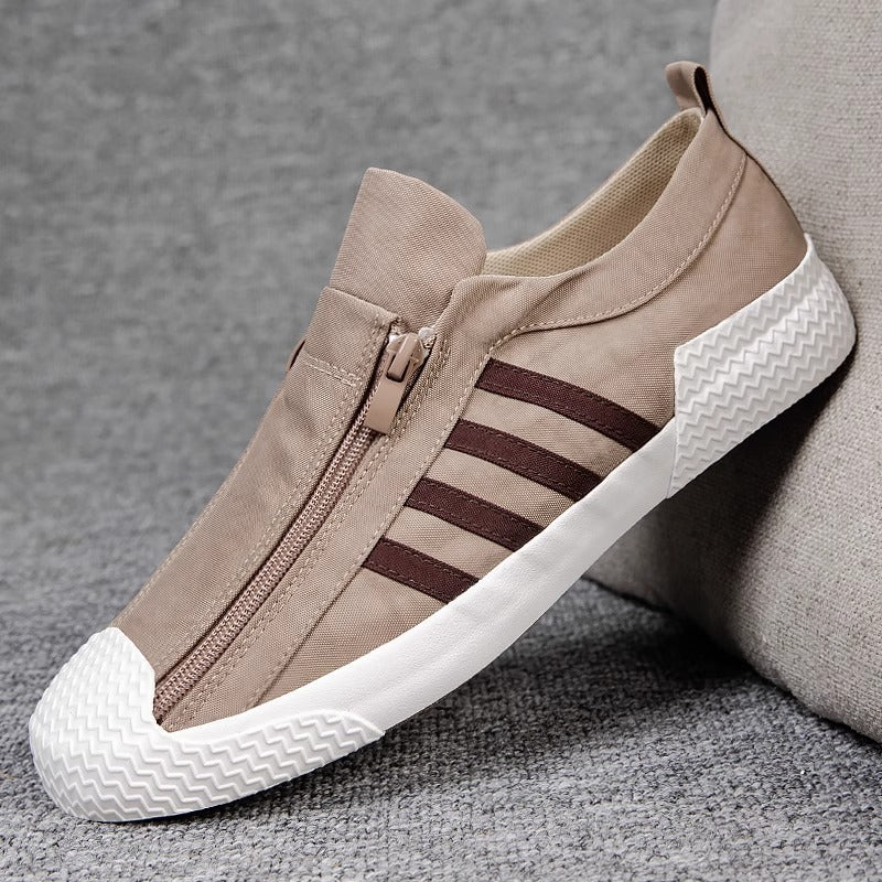 Zapatillas blancas bajas para hombre — Diseño casual transpirable y ligero