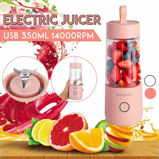 🥤 Licuadora Portátil 350 ml – USB Recargable | Smoothies & Batidos al Instante 🍓⚡
