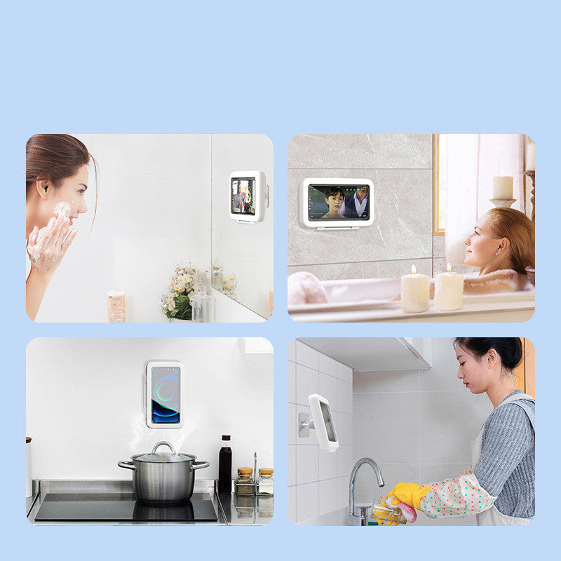 Caja impermeable para móvil — Soporte táctil para baño y cocina