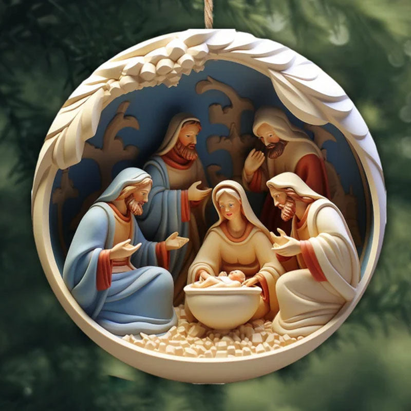 adorno navideño 3D de madera con diseño cartoon de personajes animados, tamaño 7.6x7.6 cm, ideal para decorar árboles y espacios festivos en el hogar
