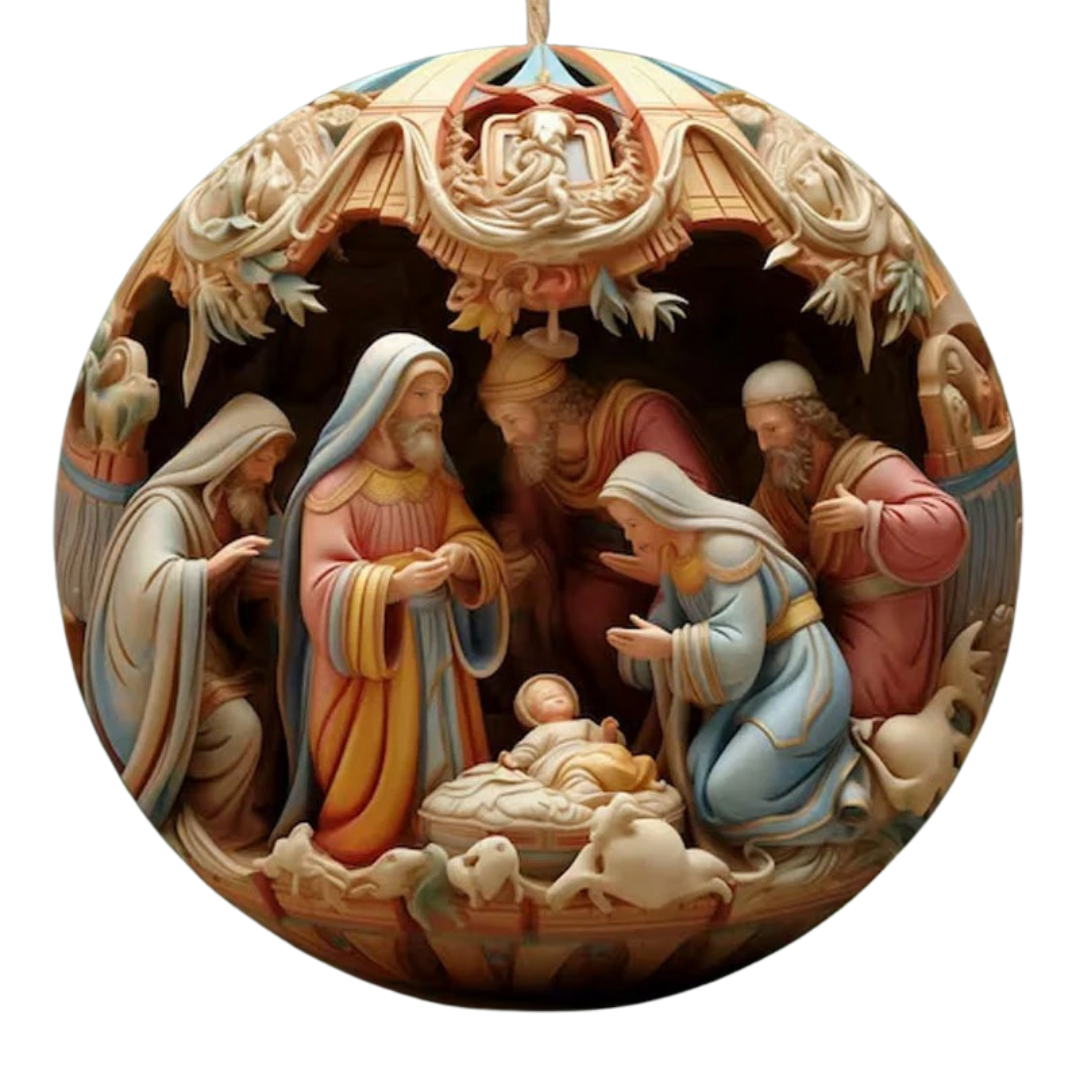 adorno navideño 3D de madera con diseño cartoon de personajes animados, tamaño 7.6x7.6 cm, ideal para decorar árboles y espacios festivos en el hogar