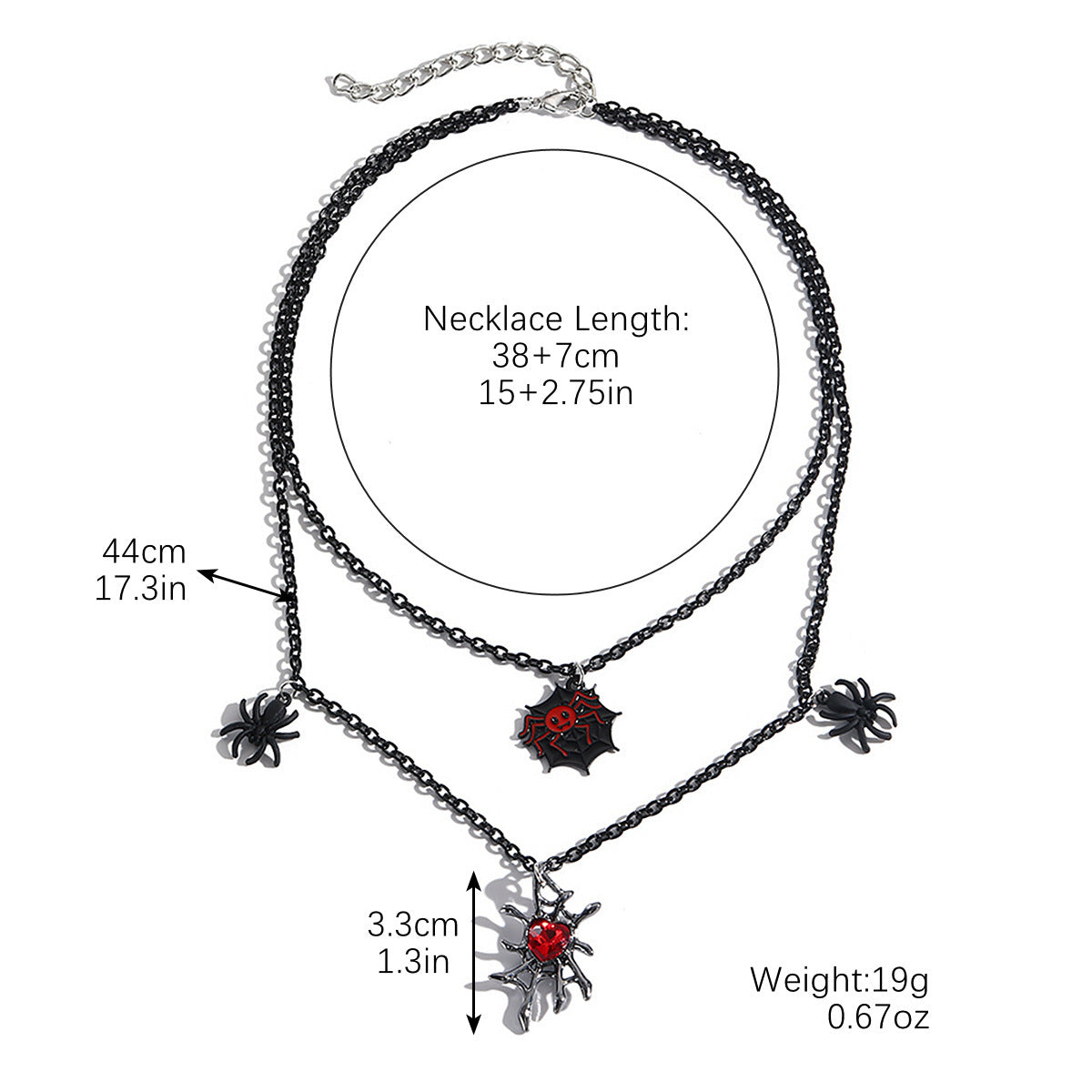 Collar Halloween con Colgante de Murciélago, Calabaza, Fantasma y Araña – Aleación de Zinc Galvanizada