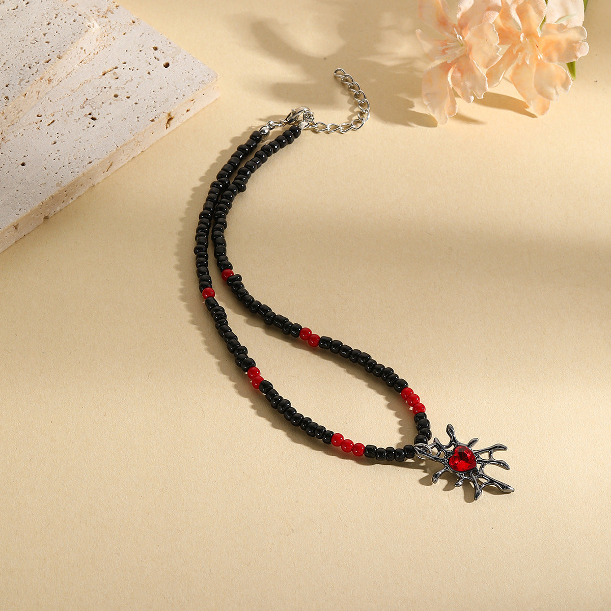 Collar Halloween con Colgante de Murciélago, Calabaza, Fantasma y Araña – Aleación de Zinc Galvanizada