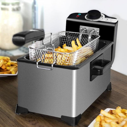 🍟✨ Freidora Eléctrica 3L Antiadherente | Potente 2000W para Papas Fritas 🏡🔥