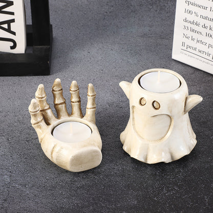 Candelabro Calabaza de Halloween – Decoración de Resina Artesanal