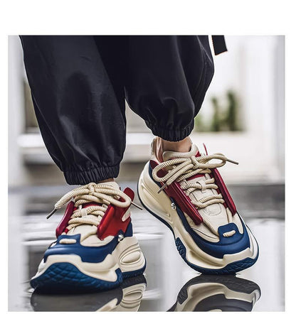 Zapatillas deportivas impermeables para hombre — Estilo “Dad Shoes” con plataforma y diseño casual