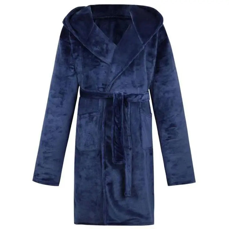 Albornoz con capucha unisex — Diseño casual en nailon con forro de terciopelo