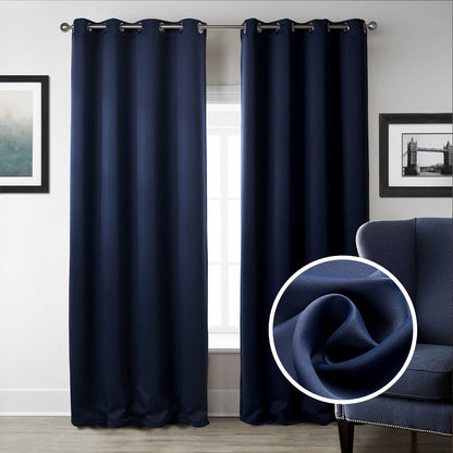 Cortinas Opacas Modernas Azul Oscuro – Tejido Blackout con Estilo Elegante y Funcional