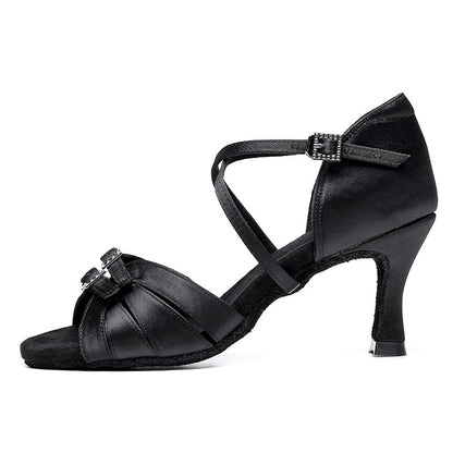 Zapatos de Baile Latino para Mujer con Tacón Alto y Suela de Cuero Suave