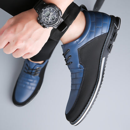 Zapatos de hombre estilo británico — Diseño versátil con cordones y puntera redonda