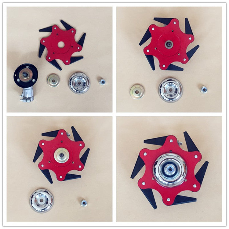 Cabezal de corte con hojas de acero manganeso – 6 cuchillas resistentes para desmalezadora