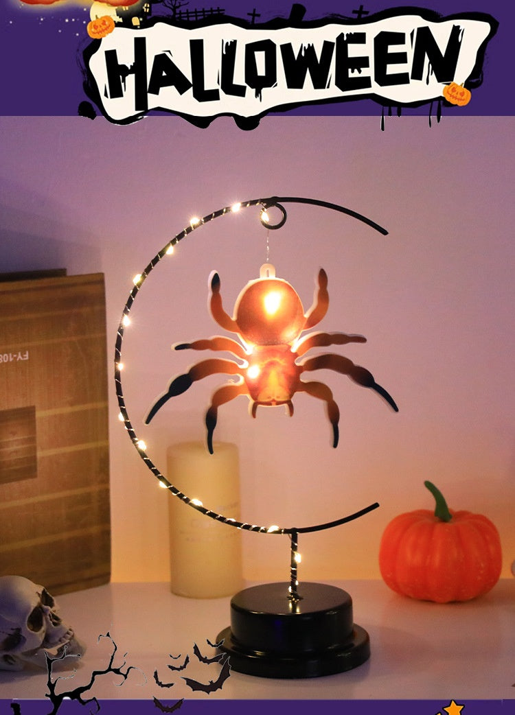 Lámpara Decorativa de Bruja en Hierro Forjado – Luz LED de Halloween