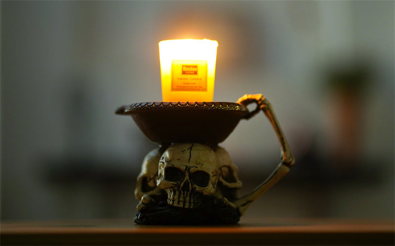 Bandeja Decorativa con Tres Fantasmas – Portavelas de Resina para Halloween