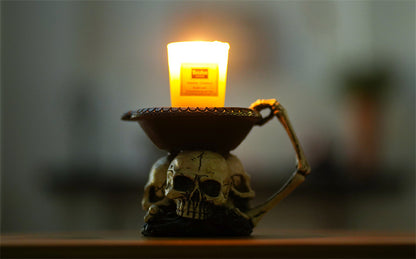 Bandeja Decorativa con Tres Fantasmas – Portavelas de Resina para Halloween