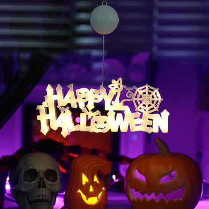 Luz Decorativa LED de Halloween – Placa Colgante para Puerta o Pared