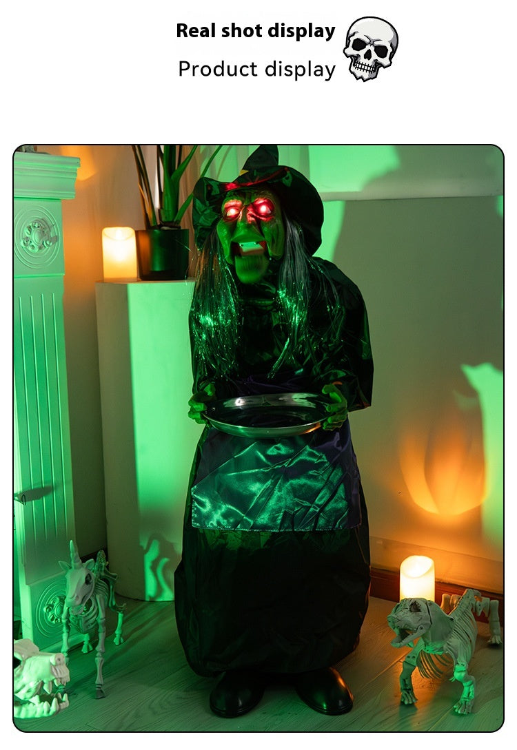 Bruja Eléctrica con Sensor de Sonido – Decoración Animada de Halloween