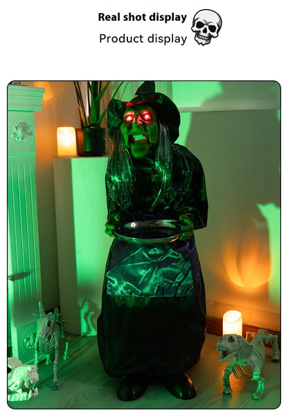 Bruja Eléctrica con Sensor de Sonido – Decoración Animada de Halloween