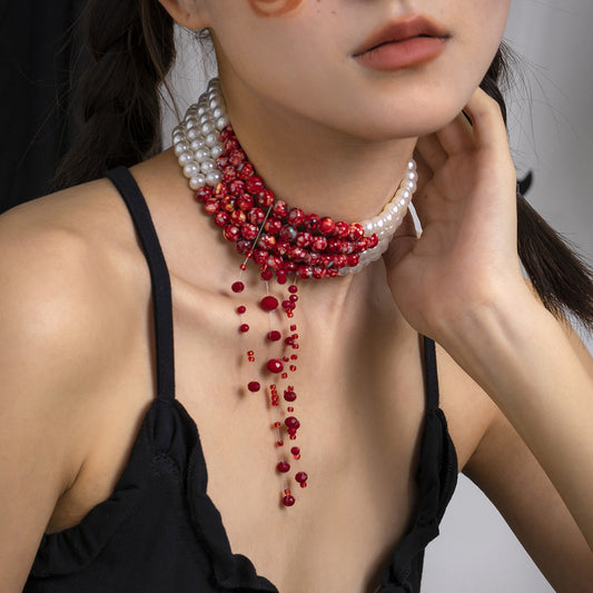 🖤💎 Collar Gótico con Perlas 2026 – Estilo Elegante y Moderno para Mujer 👑✨