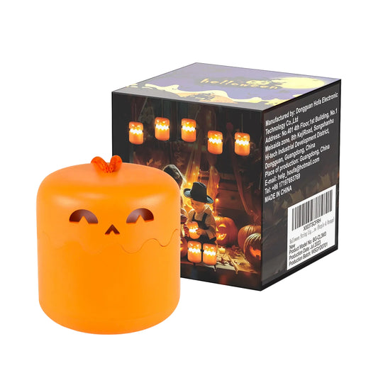 Lámpara Calabaza Plegable – Luz Nocturna Portátil Decorativa de Halloween