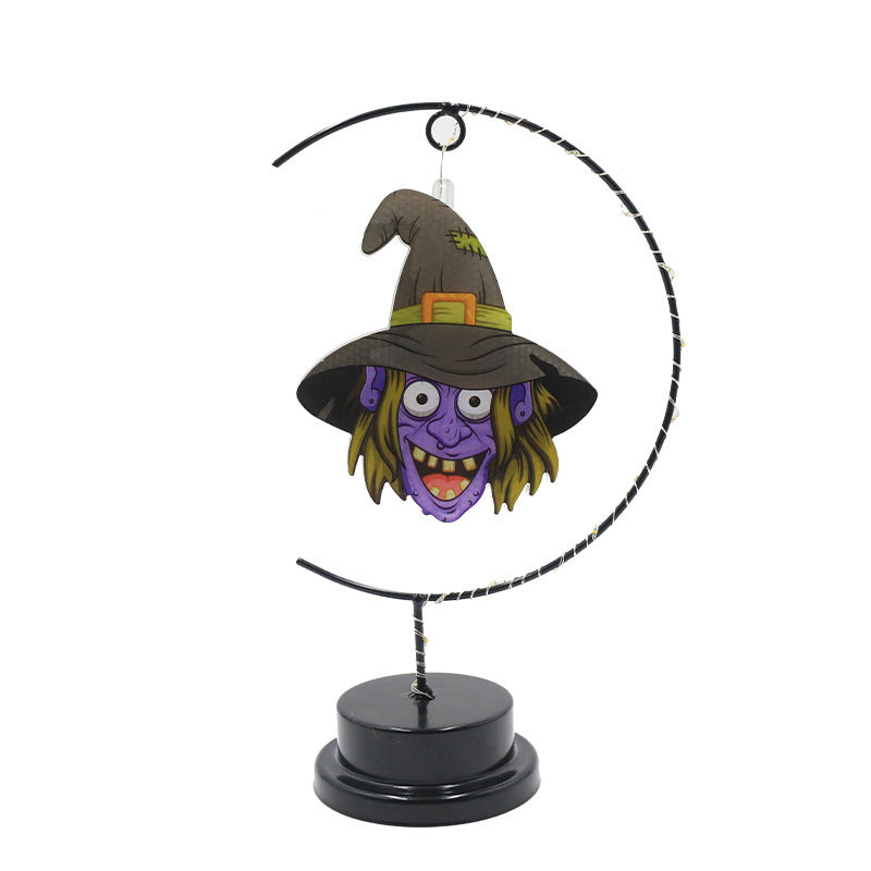 Lámpara Decorativa de Bruja en Hierro Forjado – Luz LED de Halloween