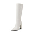 Botas de Tacón Grueso con Punta para Mujer – Otoño e Invierno