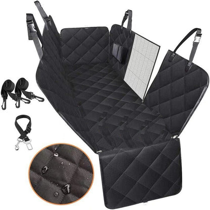 Funda de asiento de coche para perros con ventana de malla – hamaca impermeable y antideslizante