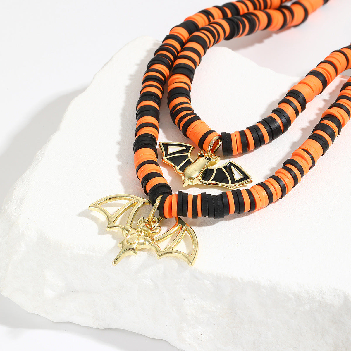 Collar Halloween con Colgante de Murciélago, Calabaza, Fantasma y Araña – Aleación de Zinc Galvanizada