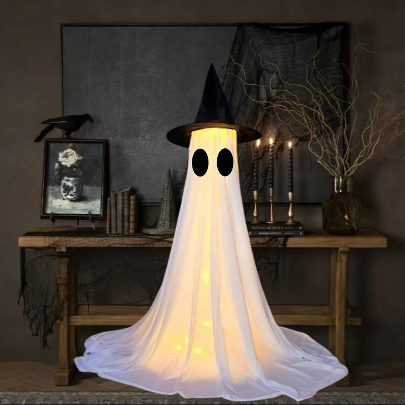 Fantasma Decorativo Exterior – Adorno Inflable y Luminoso para Jardín o Porche