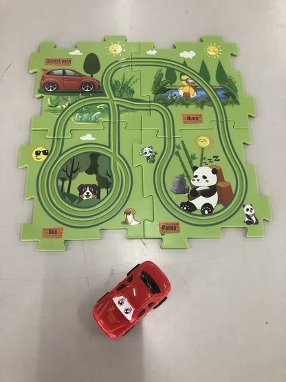 Pista Eléctrica de Puzzle para Niños – Coche Automático DIY Creativo