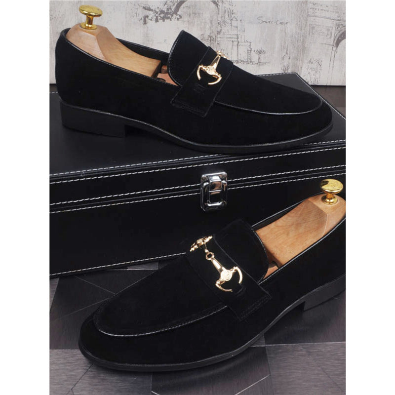 Mocasines slip-on de cuero para hombre — Estilo casual con punta cuadrada y suela plana