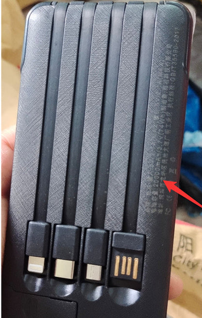 Batería externa portátil de 20000 mAh con salida USB para carga rápida de smartphones y dispositivos electrónicos