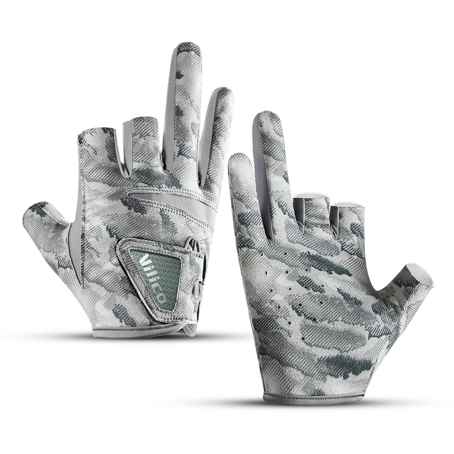 Guantes deportivos de pesca – Antideslizantes con 3 dedos libres y protección solar