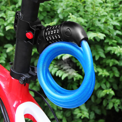 Candado antirrobo para bicicleta con código – Cable de acero trenzado de 5 dígitos