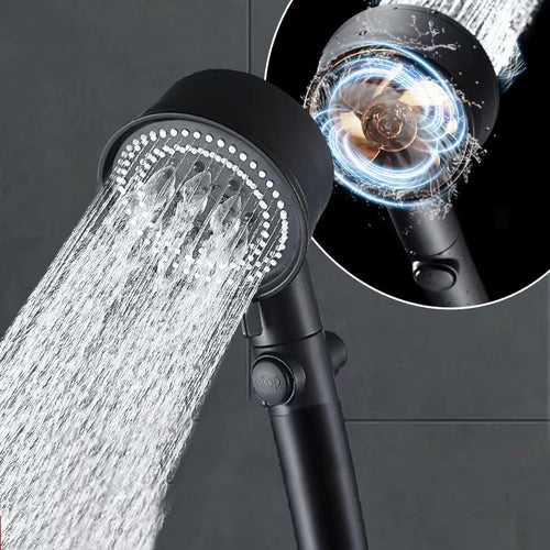 cabezal de ducha turbo con turbina de alta presión y luz LED multicolor para baño doméstico
