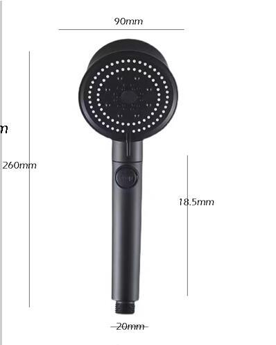 cabezal de ducha turbo con turbina de alta presión y luz LED multicolor para baño doméstico