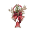 campana navideña decorativa de cartón perlado con diseño clásico para colgar en árbol, puertas o ventanas
