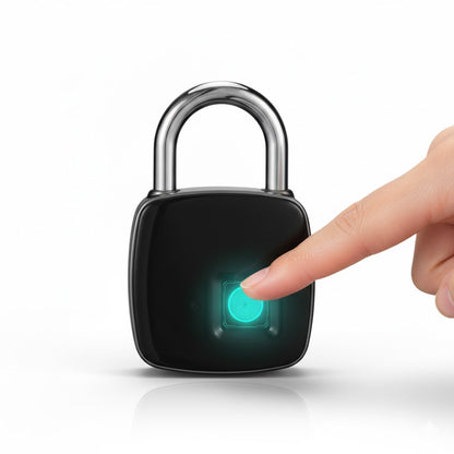 candado inteligente con sensor biométrico de huella dactilar IP65 en aleación metálica anticorrosiva con batería recargable