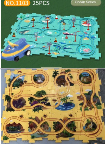 🚂🧩 Pista Eléctrica de Puzzle para Niños – DIY Creativo + Coche Automático – Tendencia 2026 ⚡👧👦