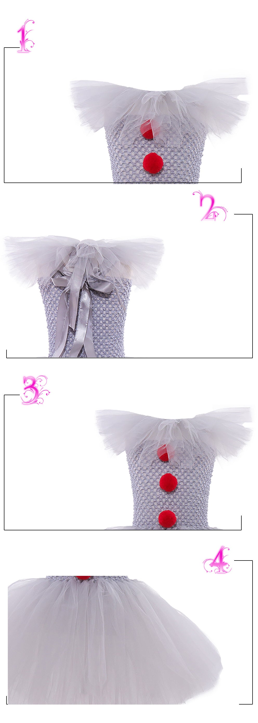 Disfraz de Princesa Infantil con Malla – Vestido, Guantes y Diadema