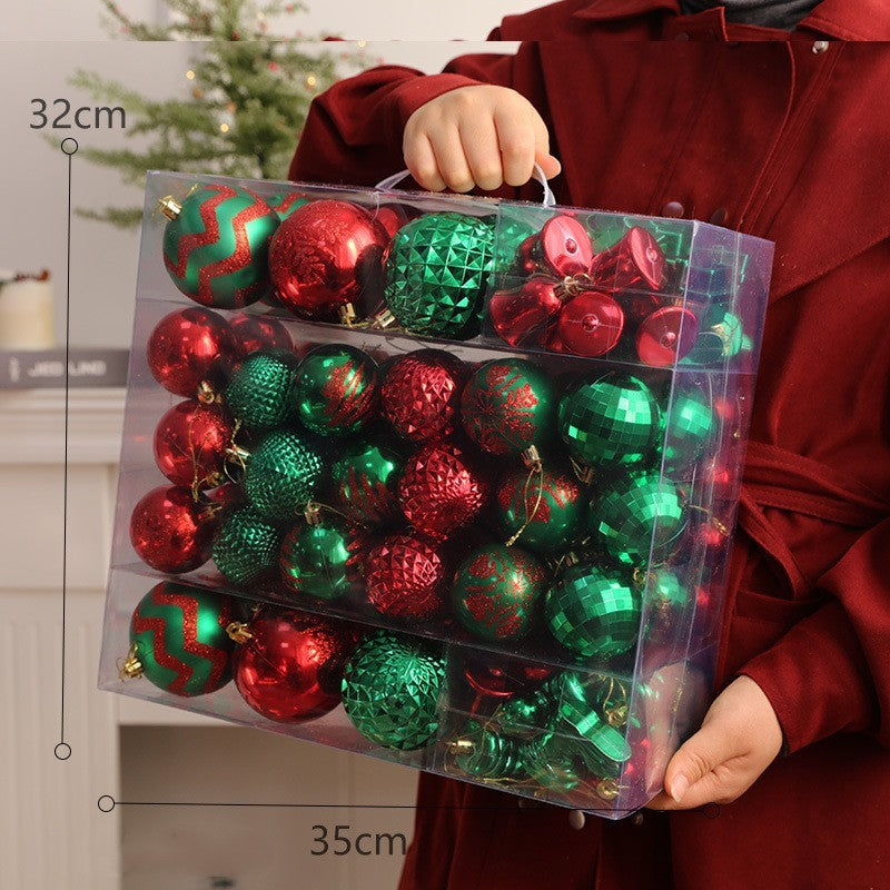 Set de bolas navideñas de plástico PC en varios tamaños y combinaciones de colores para decoración de árbol